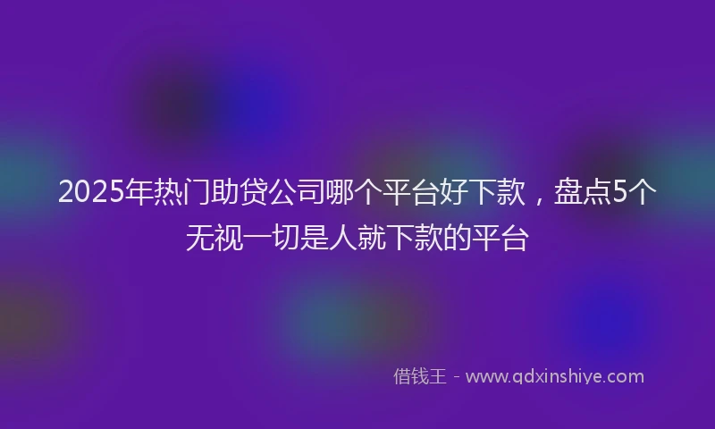 2025年热门助贷公司哪个平台好下款，盘点5个无视一切是人就下款的平台