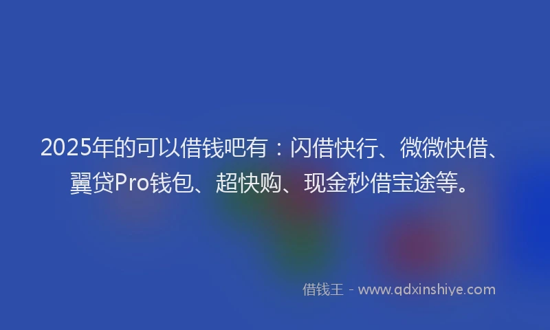 2025年的可以借钱吧有：闪借快行、微微快借、翼贷Pro钱包、超快购、现金秒借宝途等。