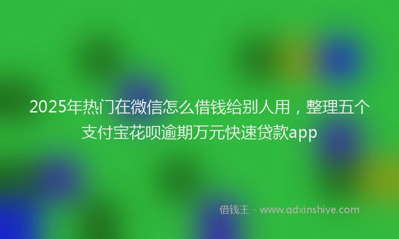 2025年热门在微信怎么借钱给别人用，整理五个支付宝花呗逾期万元快速贷款app