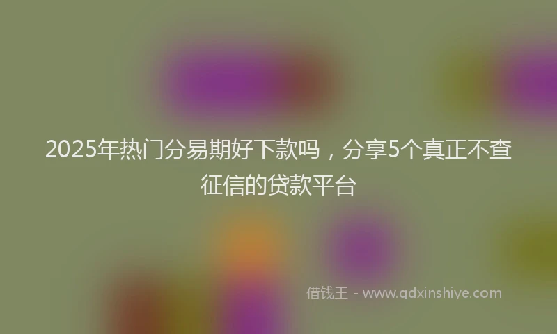 2025年热门分易期好下款吗，分享5个真正不查征信的贷款平台