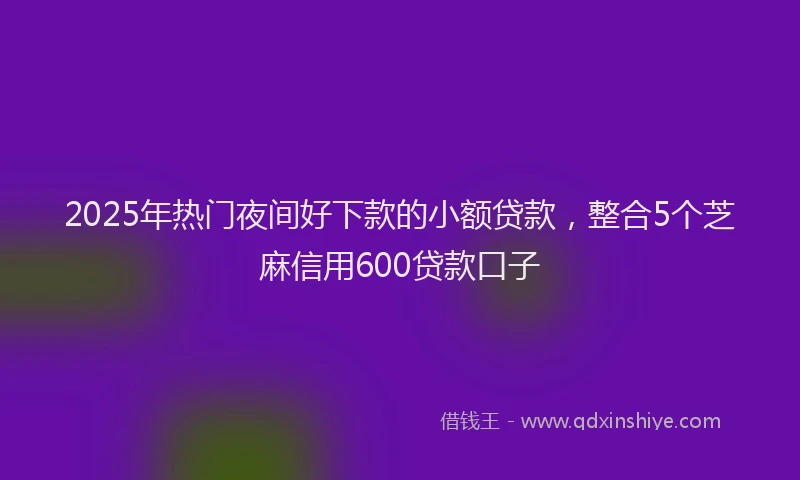 2025年热门夜间好下款的小额贷款，整合5个芝麻信用600贷款口子