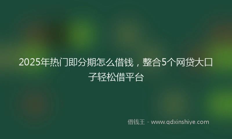 2025年热门即分期怎么借钱，整合5个网贷大口子轻松借平台
