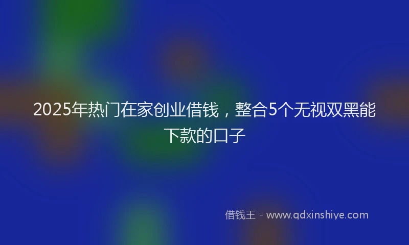 2025年热门在家创业借钱，整合5个无视双黑能下款的口子
