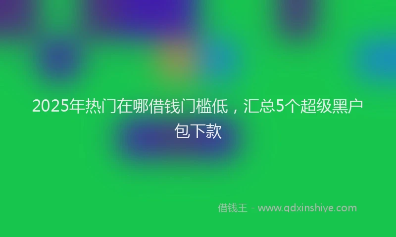 2025年热门在哪借钱门槛低，汇总5个超级黑户包下款