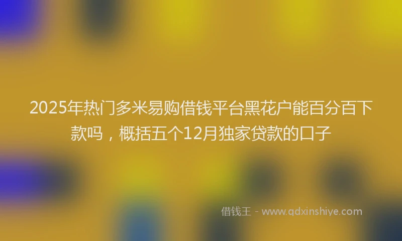 2025年热门多米易购借钱平台黑花户能百分百下款吗，概括五个12月独家贷款的口子