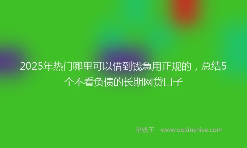 2025年热门哪里可以借到钱急用正规的，总结5个不看负债的长期网贷口子
