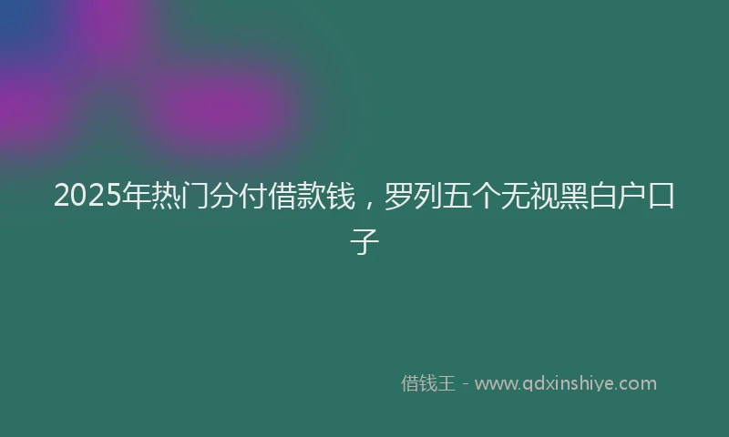 2025年热门分付借款钱，罗列五个无视黑白户口子