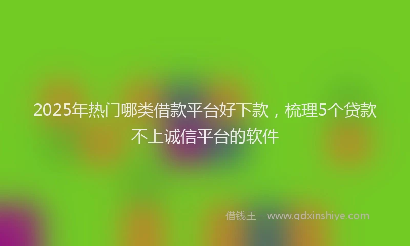 2025年热门哪类借款平台好下款，梳理5个贷款不上诚信平台的软件