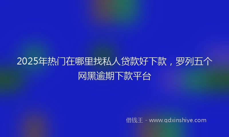 2025年热门在哪里找私人贷款好下款，罗列五个网黑逾期下款平台