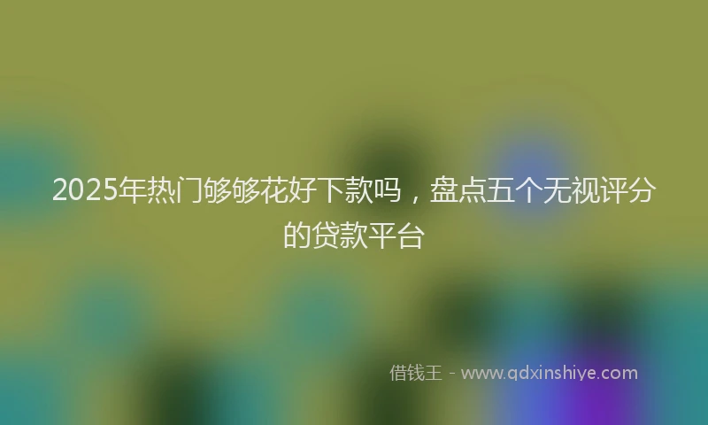 2025年热门够够花好下款吗，盘点五个无视评分的贷款平台