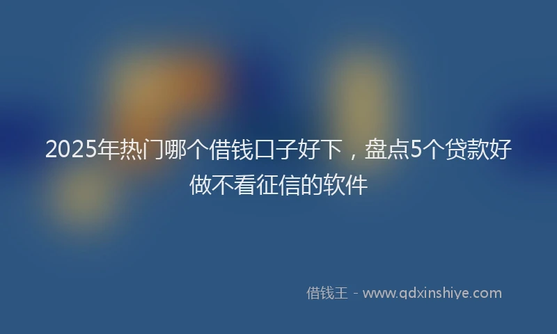 2025年热门哪个借钱口子好下，盘点5个贷款好做不看征信的软件