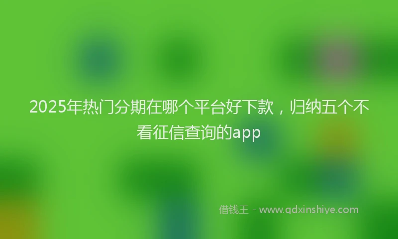2025年热门分期在哪个平台好下款，归纳五个不看征信查询的app