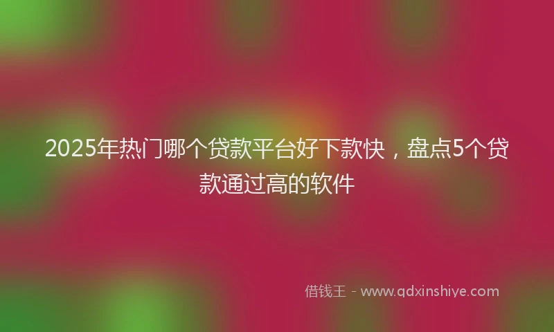 2025年热门哪个贷款平台好下款快，盘点5个贷款通过高的软件