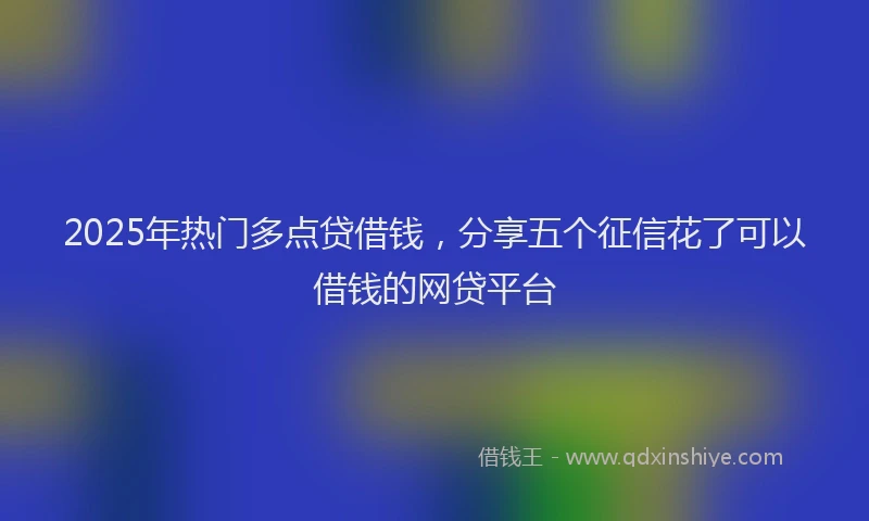 2025年热门多点贷借钱，分享五个征信花了可以借钱的网贷平台