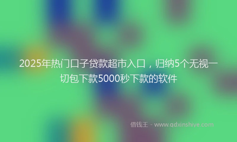2025年热门口子贷款超市入口，归纳5个无视一切包下款5000秒下款的软件