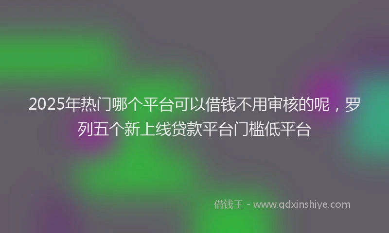 2025年热门哪个平台可以借钱不用审核的呢，罗列五个新上线贷款平台门槛低平台