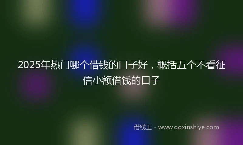 2025年热门哪个借钱的口子好，概括五个不看征信小额借钱的口子