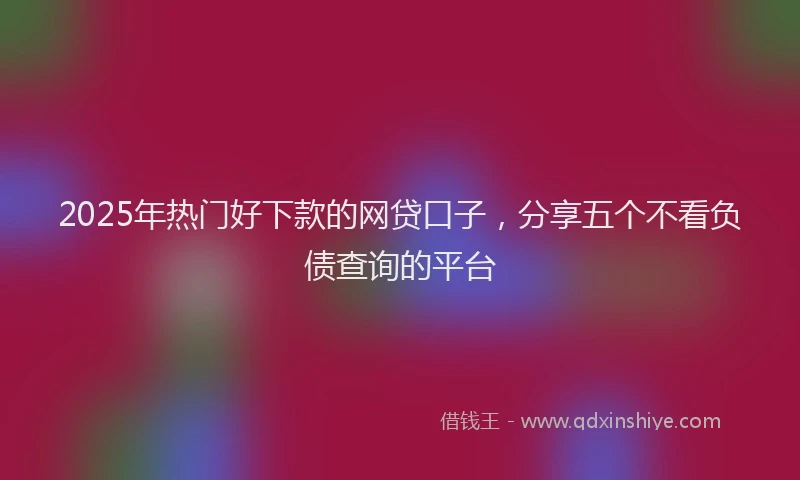 2025年热门好下款的网贷口子，分享五个不看负债查询的平台