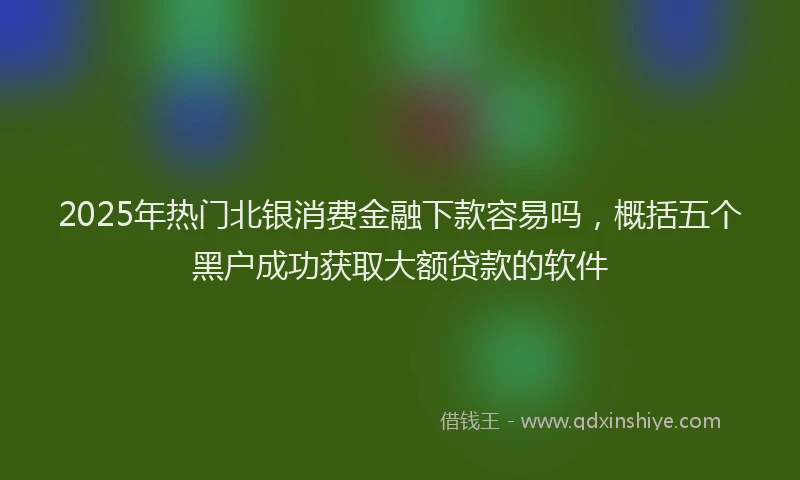 2025年热门北银消费金融下款容易吗，概括五个黑户成功获取大额贷款的软件