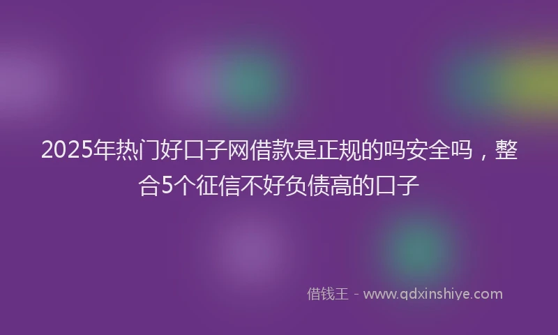 2025年热门好口子网借款是正规的吗安全吗，整合5个征信不好负债高的口子