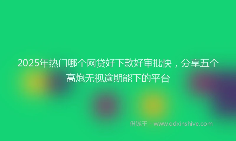 2025年热门哪个网贷好下款好审批快，分享五个高炮无视逾期能下的平台