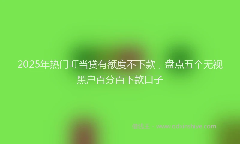 2025年热门叮当贷有额度不下款，盘点五个无视黑户百分百下款口子