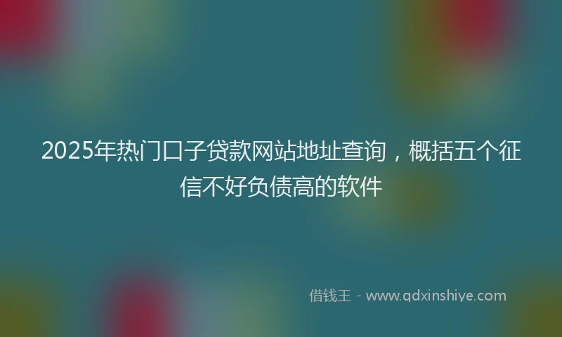 2025年热门口子贷款网站地址查询，概括五个征信不好负债高的软件