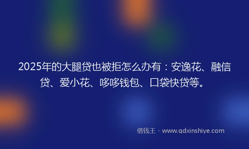 2025年的大腿贷也被拒怎么办有：安逸花、融信贷、爱小花、哆哆钱包、口袋快贷等。