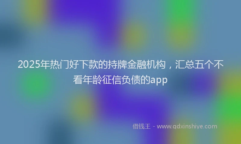2025年热门好下款的持牌金融机构，汇总五个不看年龄征信负债的app