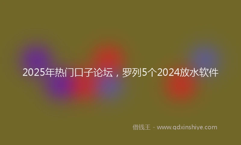 2025年热门口子论坛，罗列5个2024放水软件