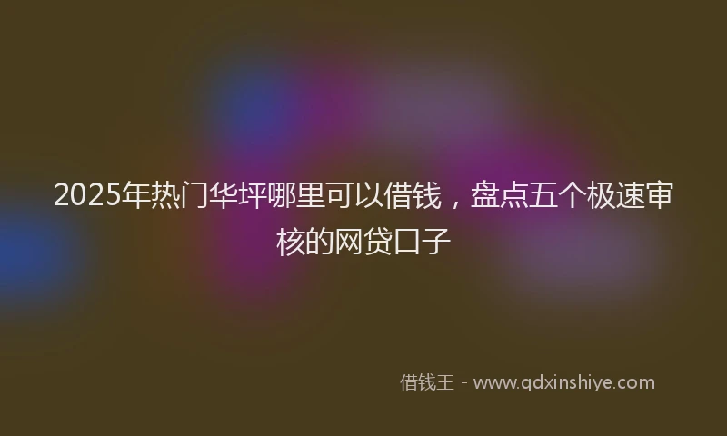 2025年热门华坪哪里可以借钱，盘点五个极速审核的网贷口子