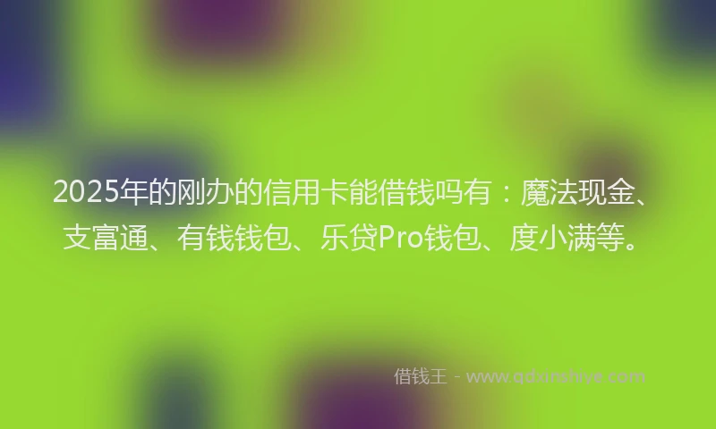 2025年的刚办的信用卡能借钱吗有：魔法现金、支富通、有钱钱包、乐贷Pro钱包、度小满等。