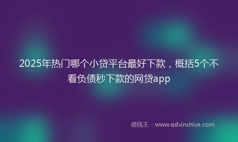 2025年热门哪个小贷平台最好下款，概括5个不看负债秒下款的网贷app