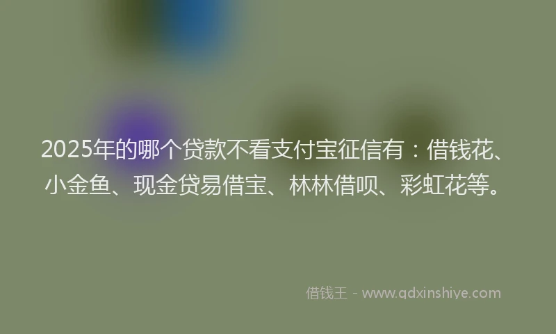 2025年的哪个贷款不看支付宝征信有：借钱花、小金鱼、现金贷易借宝、林林借呗、彩虹花等。