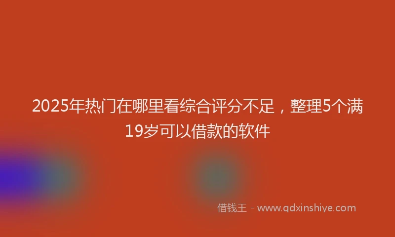 2025年热门在哪里看综合评分不足，整理5个满19岁可以借款的软件