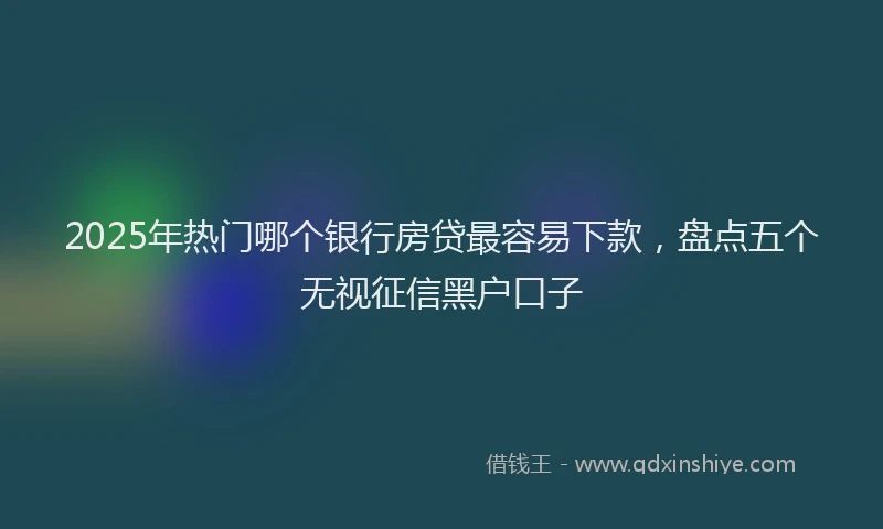 2025年热门哪个银行房贷最容易下款，盘点五个无视征信黑户口子