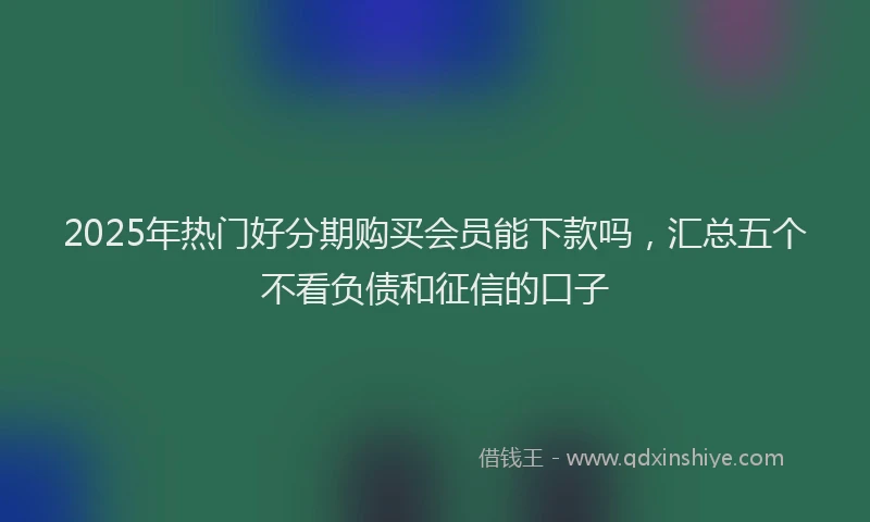 2025年热门好分期购买会员能下款吗，汇总五个不看负债和征信的口子