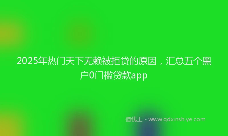 2025年热门天下无赖被拒贷的原因，汇总五个黑户0门槛贷款app