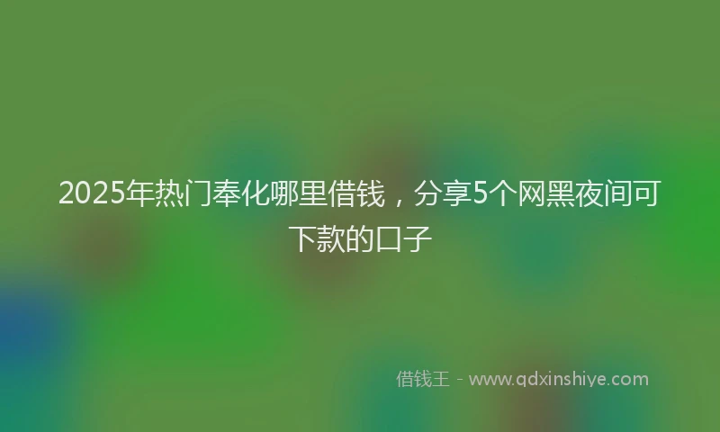 2025年热门奉化哪里借钱，分享5个网黑夜间可下款的口子
