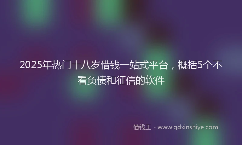 2025年热门十八岁借钱一站式平台，概括5个不看负债和征信的软件