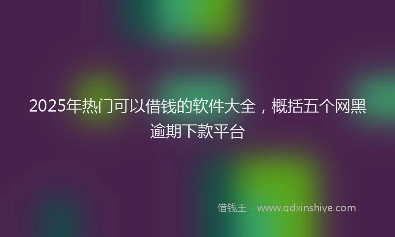 2025年热门可以借钱的软件大全，概括五个网黑逾期下款平台