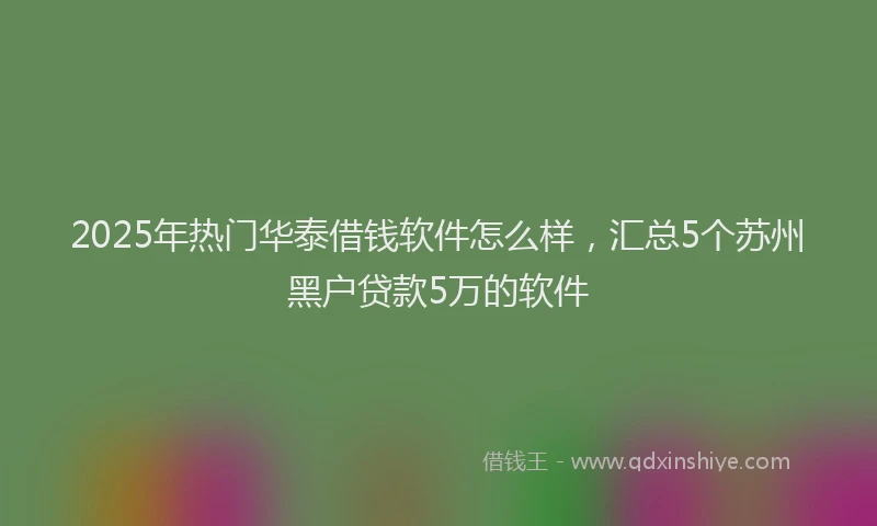2025年热门华泰借钱软件怎么样，汇总5个苏州黑户贷款5万的软件