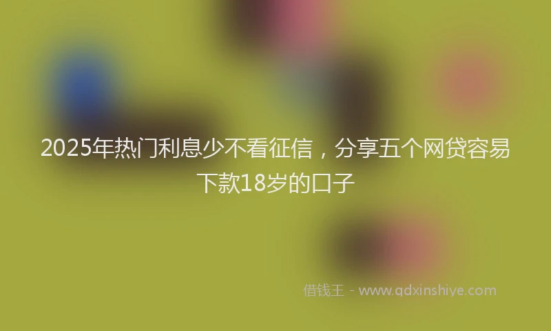 2025年热门利息少不看征信，分享五个网贷容易下款18岁的口子