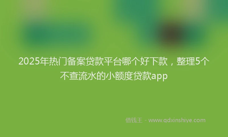 2025年热门备案贷款平台哪个好下款，整理5个不查流水的小额度贷款app