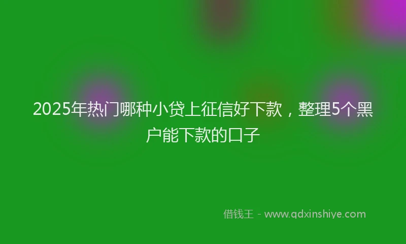 2025年热门哪种小贷上征信好下款，整理5个黑户能下款的口子