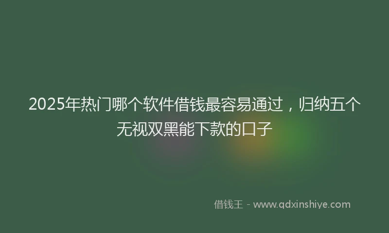 2025年热门哪个软件借钱最容易通过，归纳五个无视双黑能下款的口子