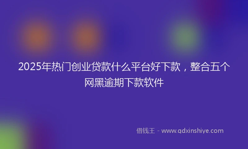 2025年热门创业贷款什么平台好下款，整合五个网黑逾期下款软件