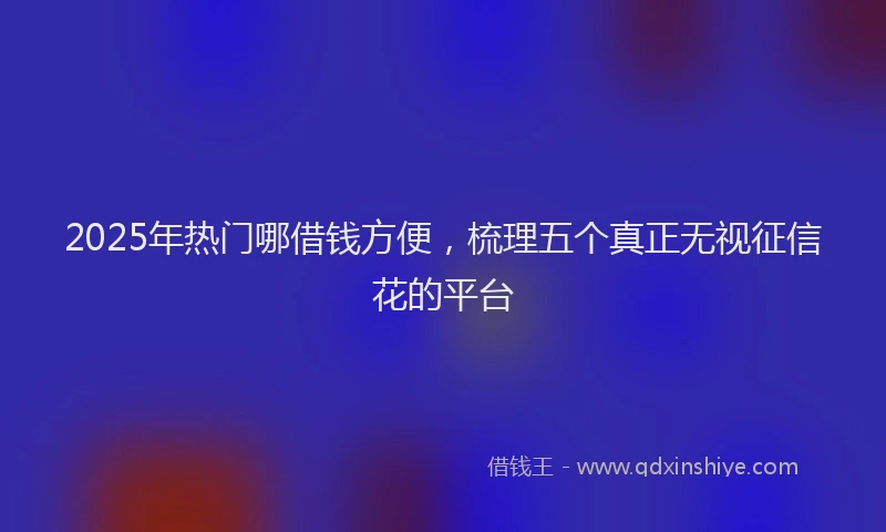 2025年热门哪借钱方便，梳理五个真正无视征信花的平台