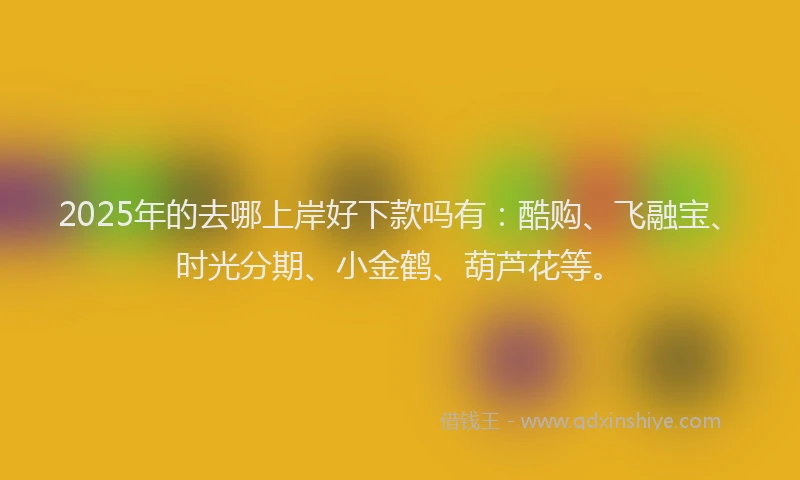 2025年的去哪上岸好下款吗有：酷购、飞融宝、时光分期、小金鹤、葫芦花等。