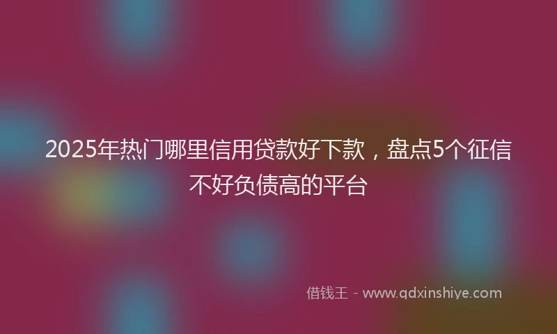 2025年热门哪里信用贷款好下款，盘点5个征信不好负债高的平台